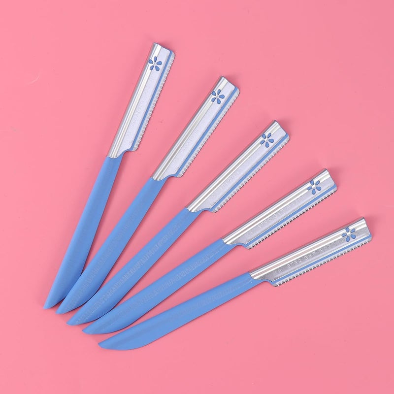 Tinksky 5pcs Eyebrow Shaper Razor Trimmer Shaver Hair Remover Set (Blue) - Image 5